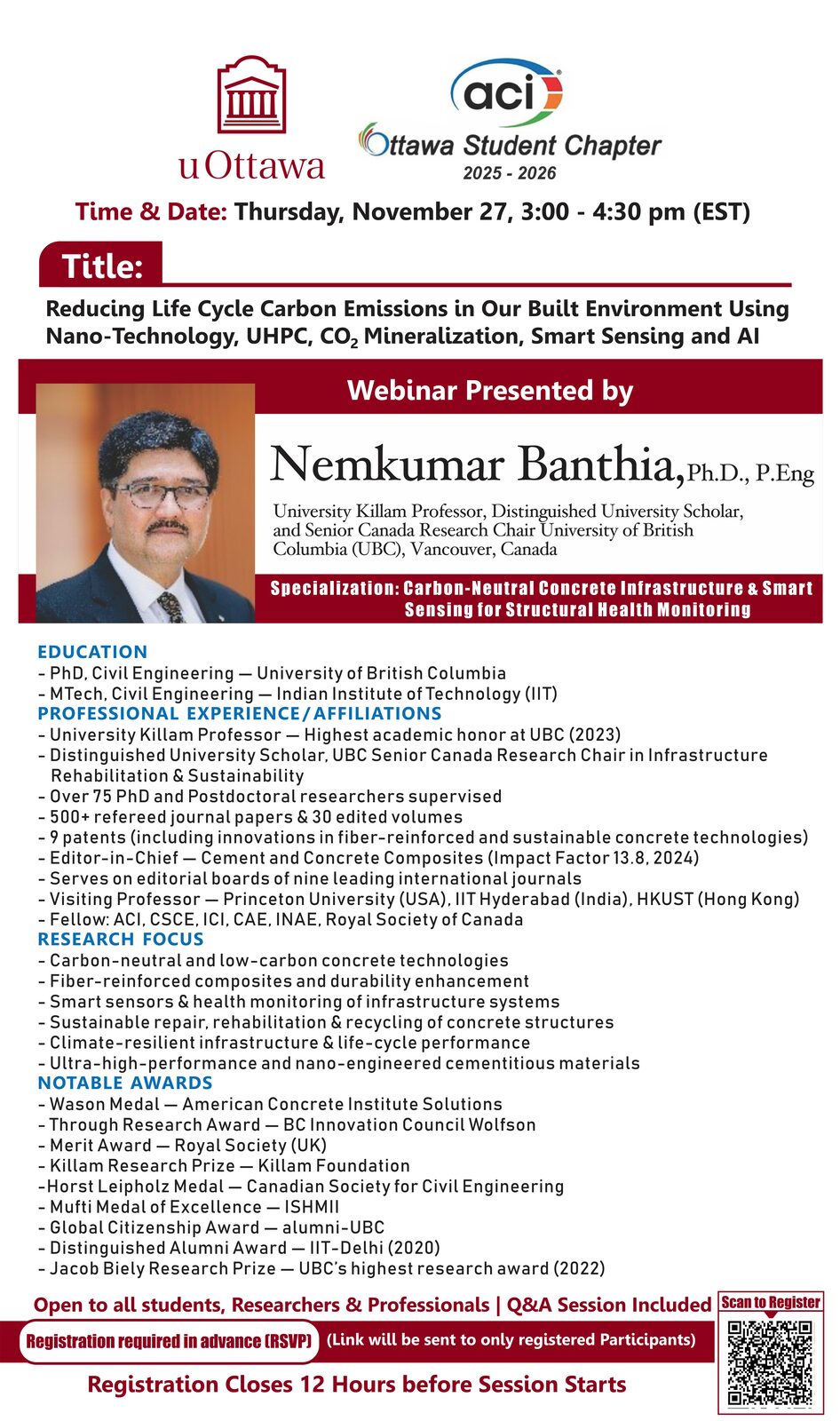 Webinar speaker: Dr Banthia