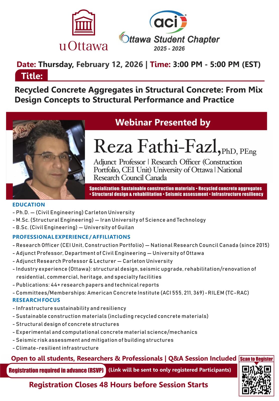 Webinar speaker: Reza Fathi Fazl